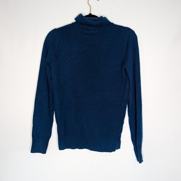 Neiman Marcus Teal Turtle Neck Cashmere Collection Sweater - Picture 2 of 8